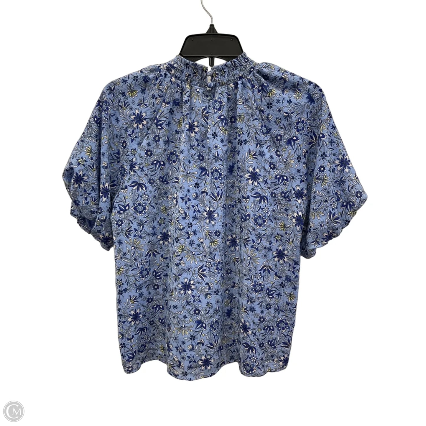 Top Short Sleeve By Loft In Blue & Yellow, Size: S