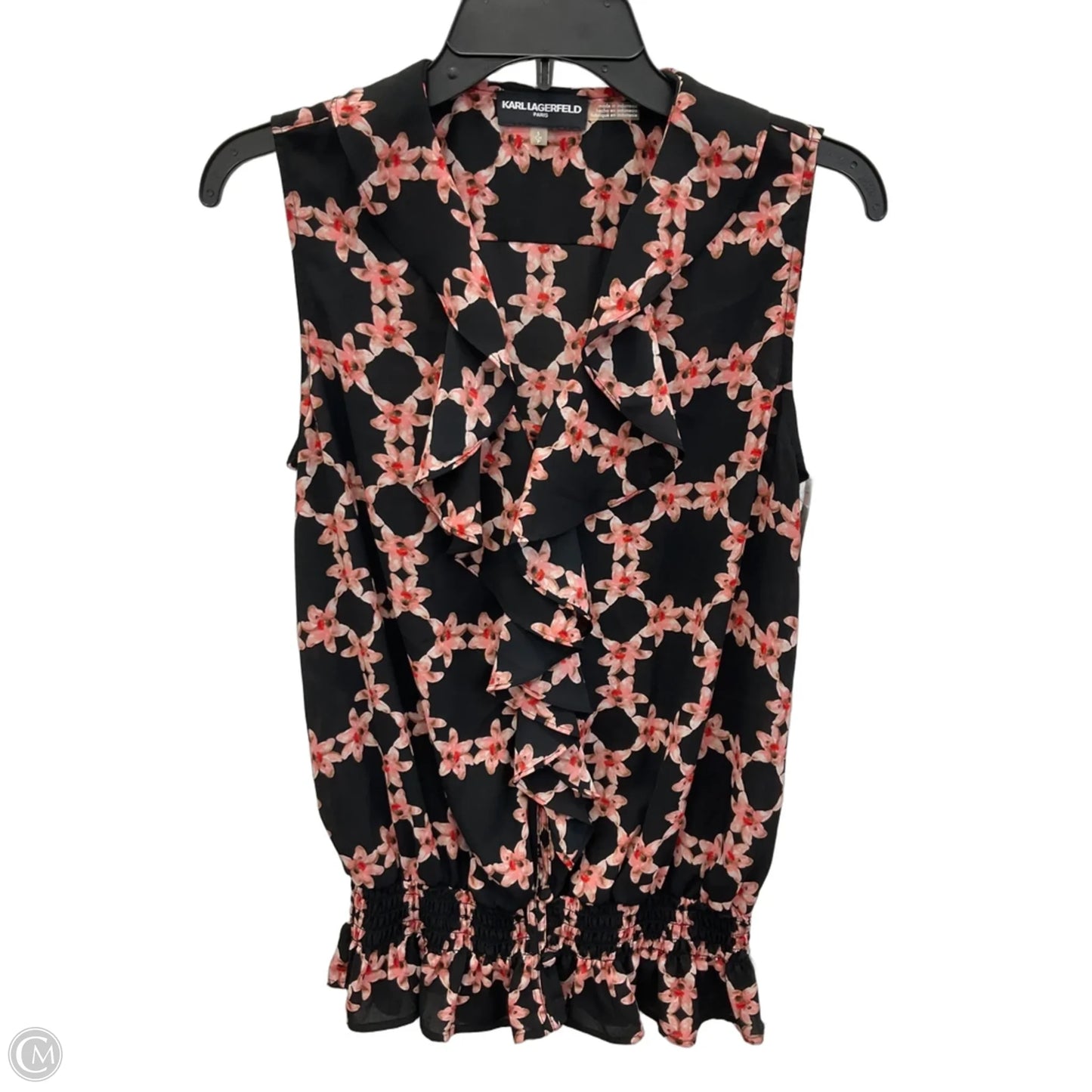 Top Sleeveless Designer By Karl Lagerfeld In Floral Print, Size: S