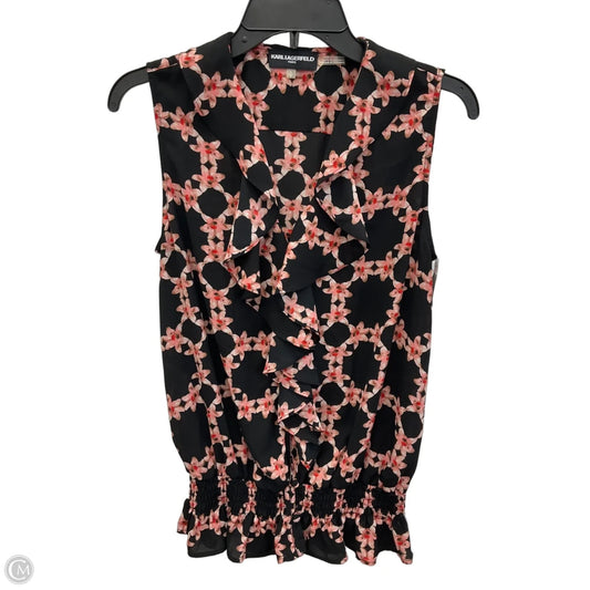 Top Sleeveless Designer By Karl Lagerfeld In Floral Print, Size: S
