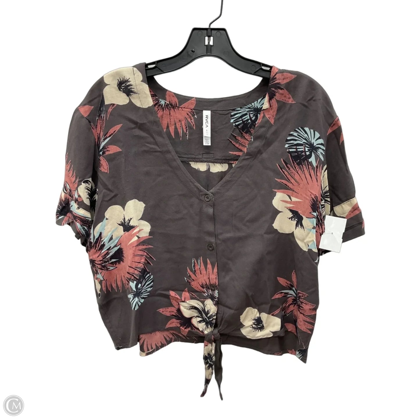 Top Short Sleeve By Clothes Mentor In Floral Print, Size: L