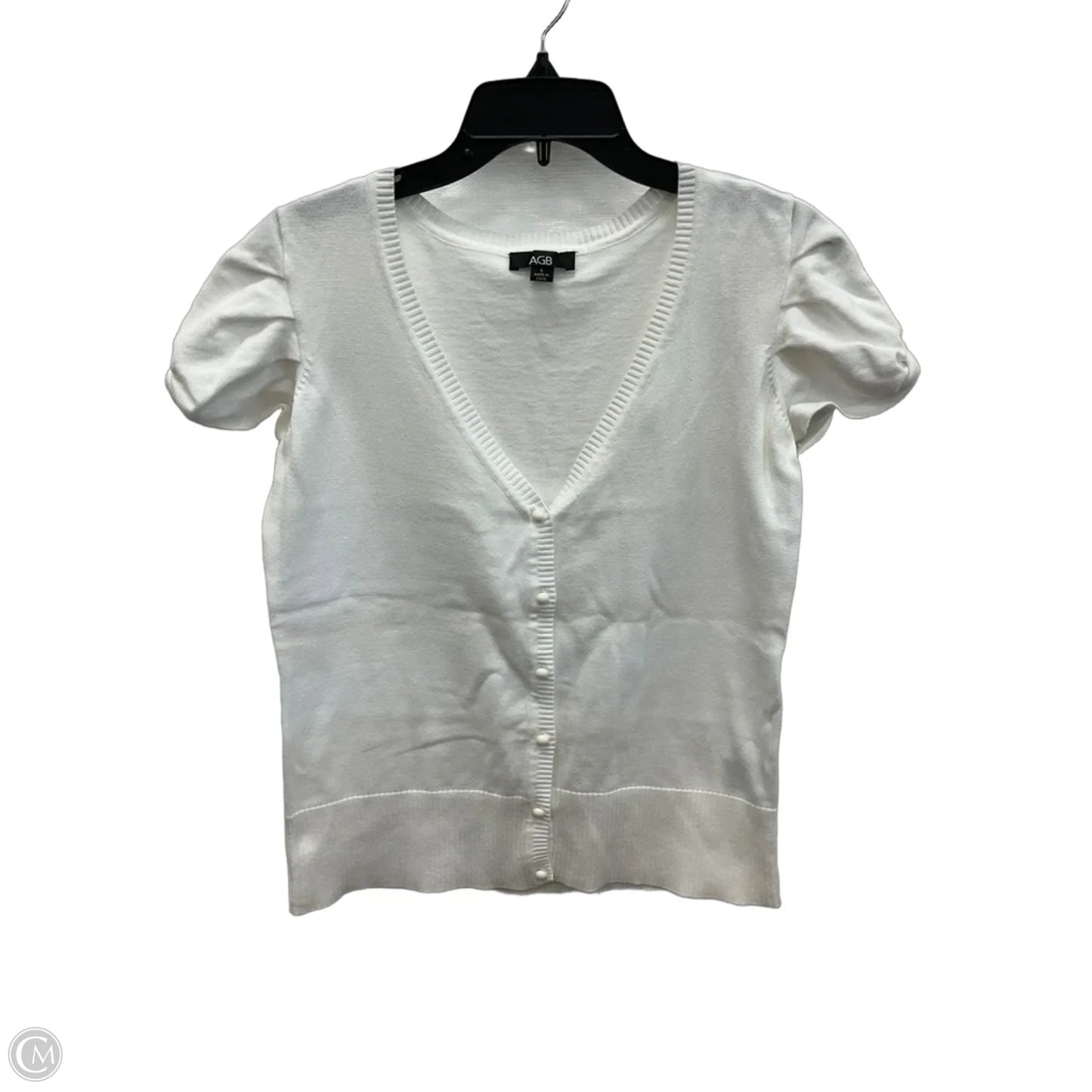 Cardigan By Agb In White, Size: L