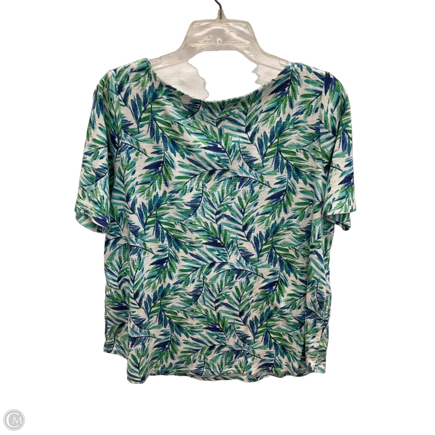 Top Short Sleeve By J. Jill In Blue & Green, Size: Lp