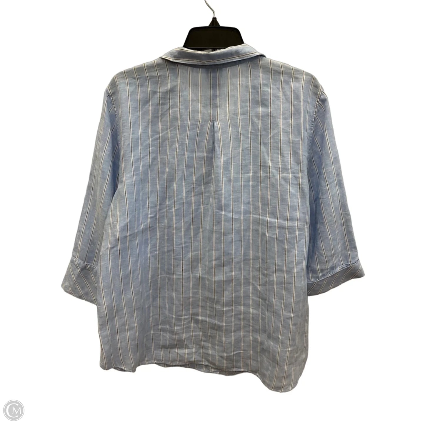 Blouse 3/4 Sleeve By Chicos In Striped Pattern, Size: Xl