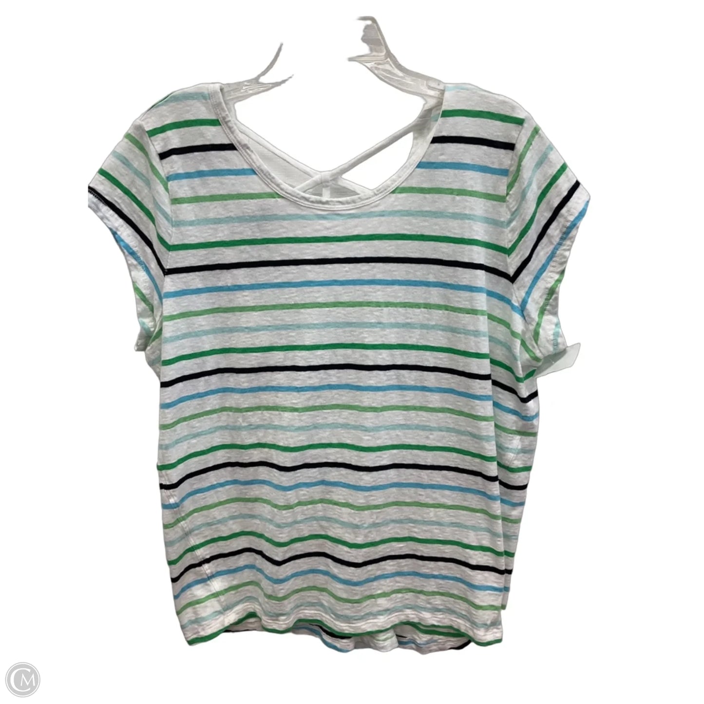 Top Short Sleeve Basic By Talbots In Striped Pattern, Size: 1x