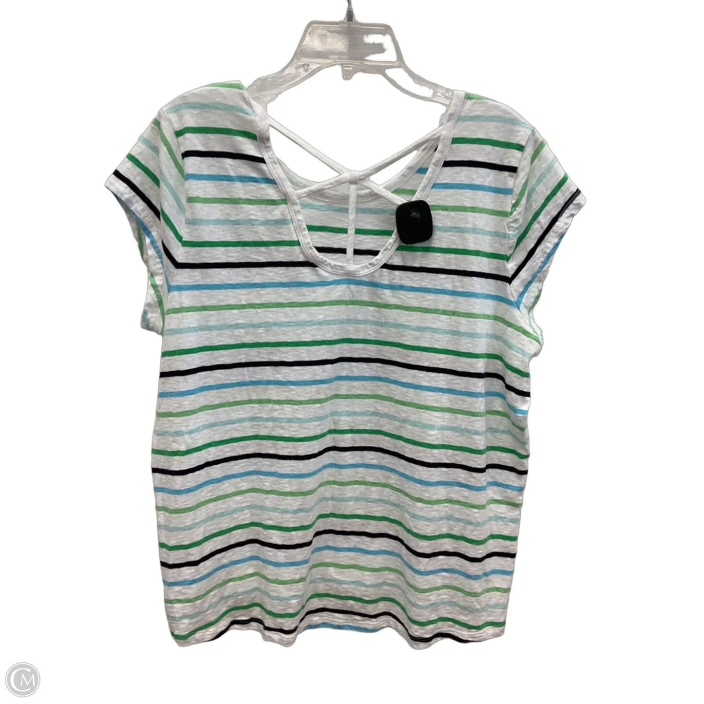 Top Short Sleeve Basic By Talbots In Striped Pattern, Size: 1x