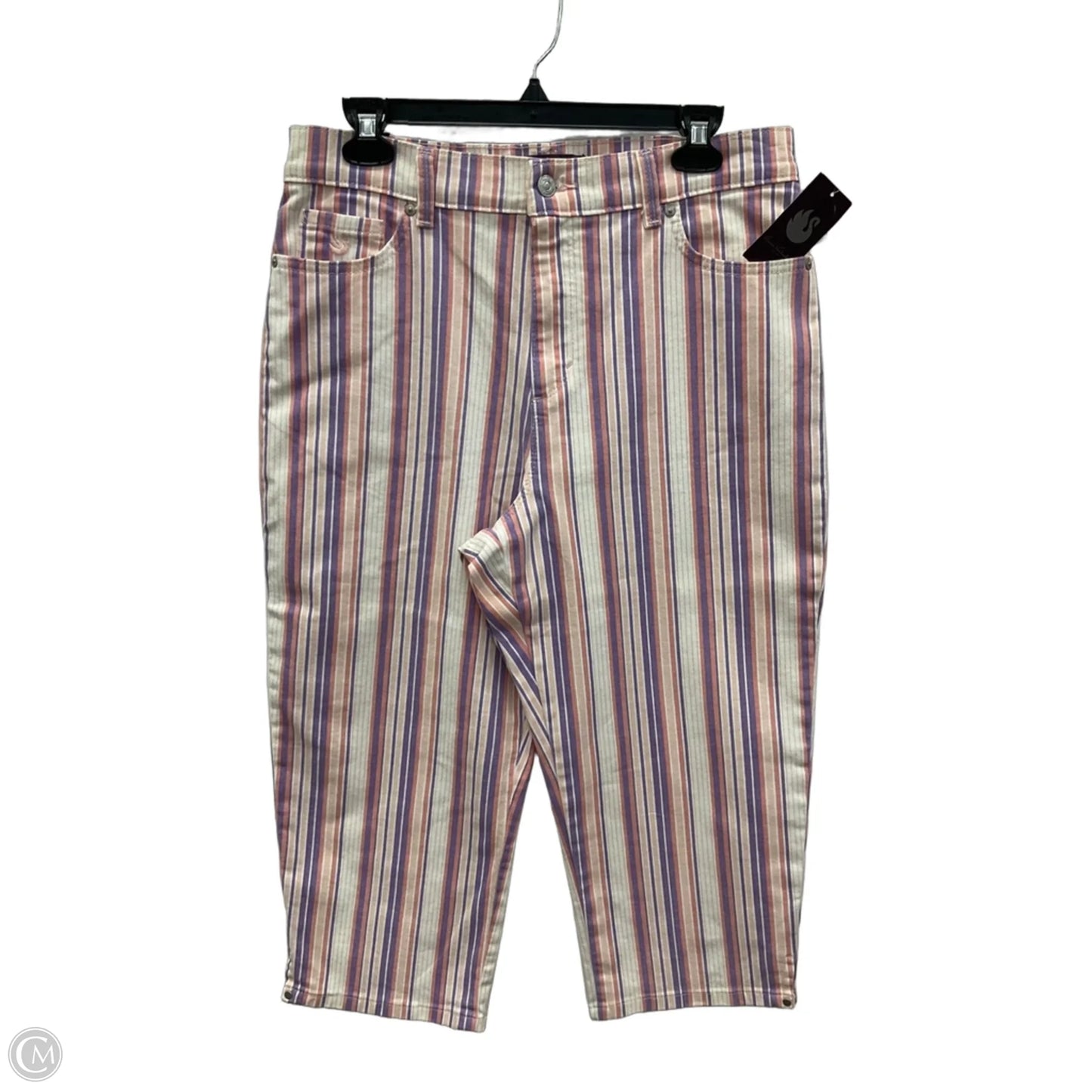 Capris By Gloria Vanderbilt In Striped Pattern, Size: 12
