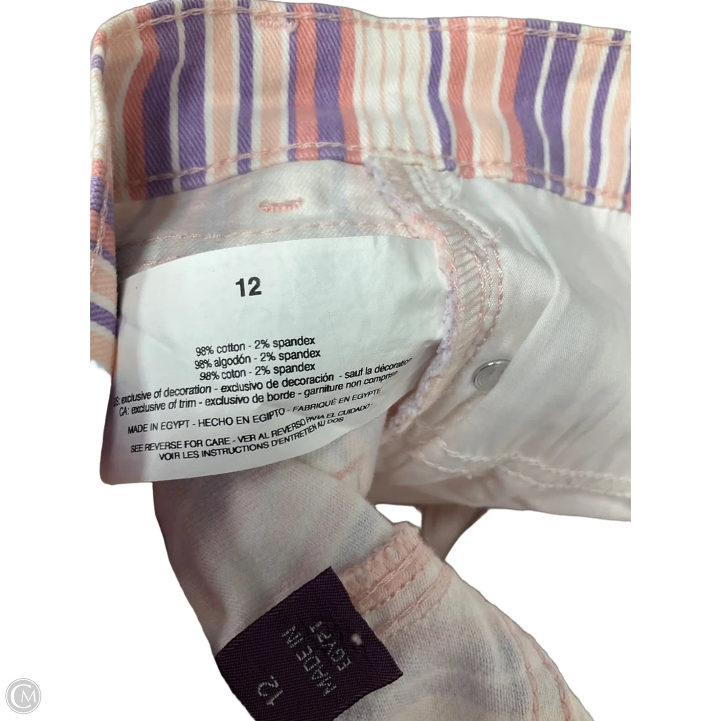 Capris By Gloria Vanderbilt In Striped Pattern, Size: 12