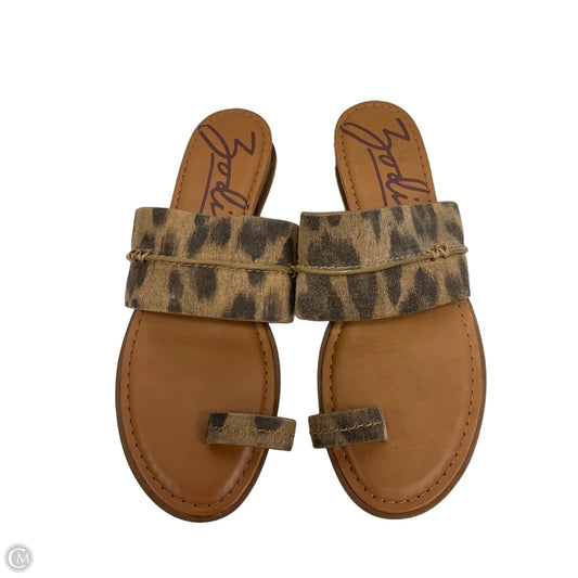 Sandals Flip Flops By Zodiac In Leopard Print, Size: 9