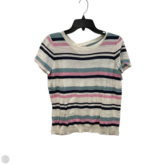 Top Short Sleeve By Loft In Striped Pattern, Size: S