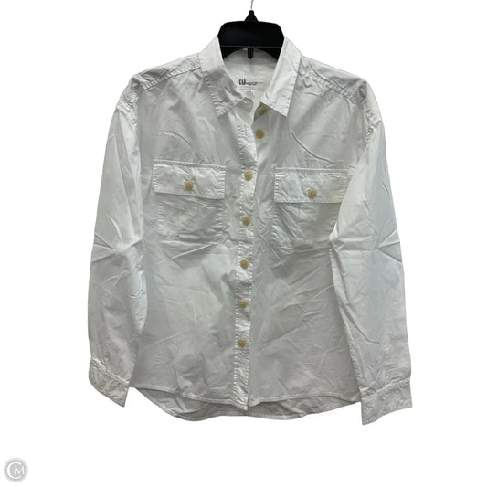 Blouse Long Sleeve By Gap In White, Size: S