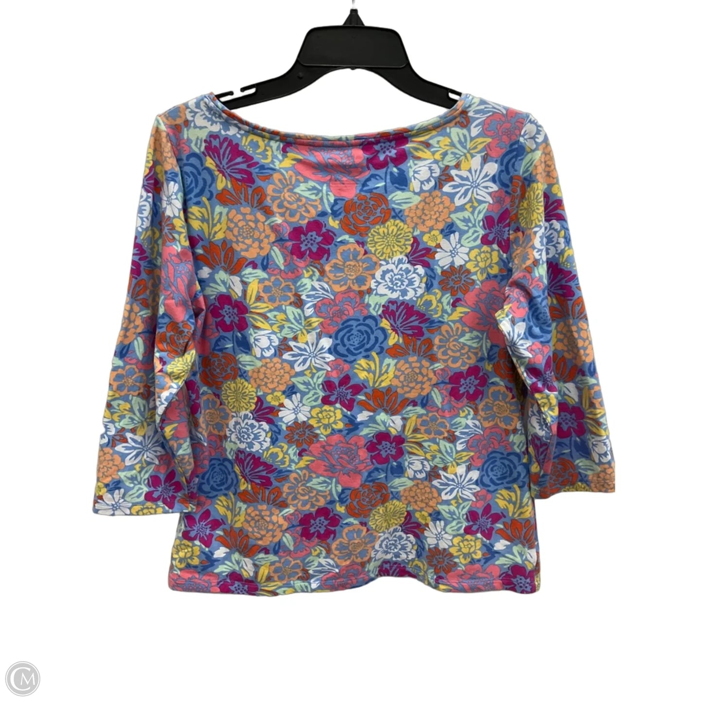 Top 3/4 Sleeve By Talbots In Floral Print, Size: Lp