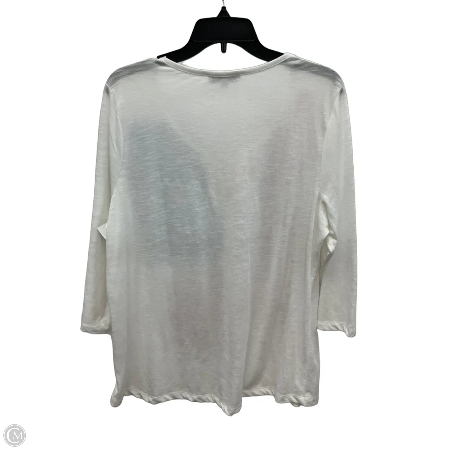 Top 3/4 Sleeve By Keren Hart In Cream, Size: Xl