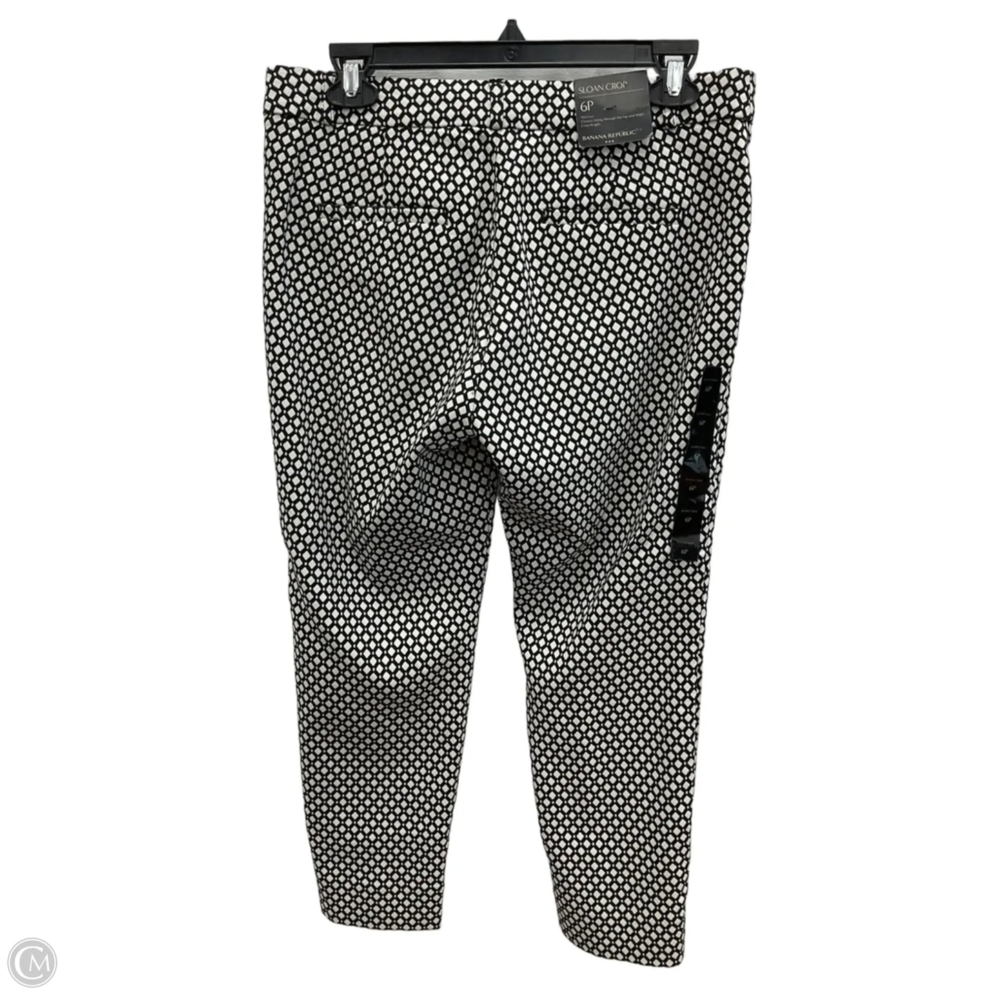 Pants Cropped By Banana Republic In Black & Cream, Size: 6p