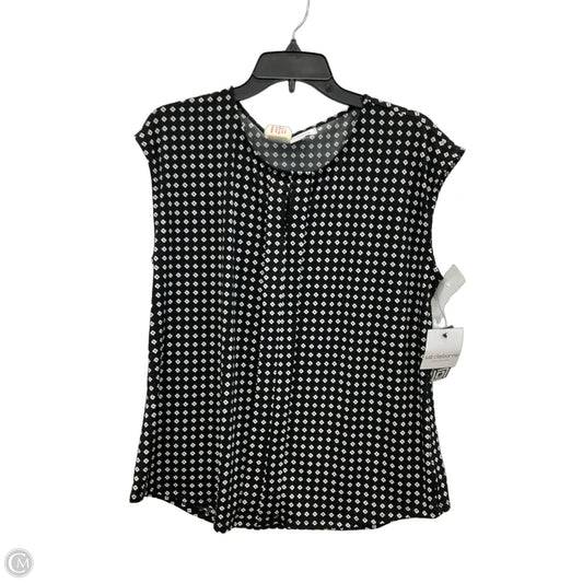 Top Sleeveless By Liz Claiborne In Black & White, Size: L