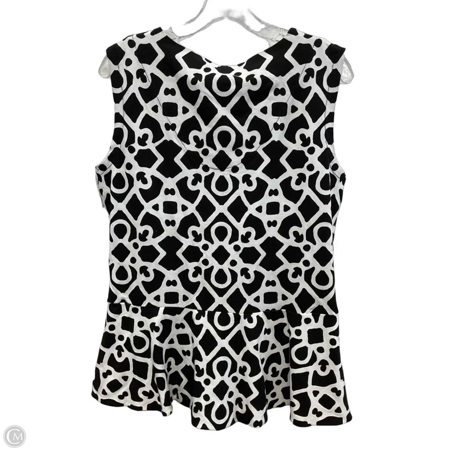 Top Sleeveless By Cmc In Black & White, Size: L