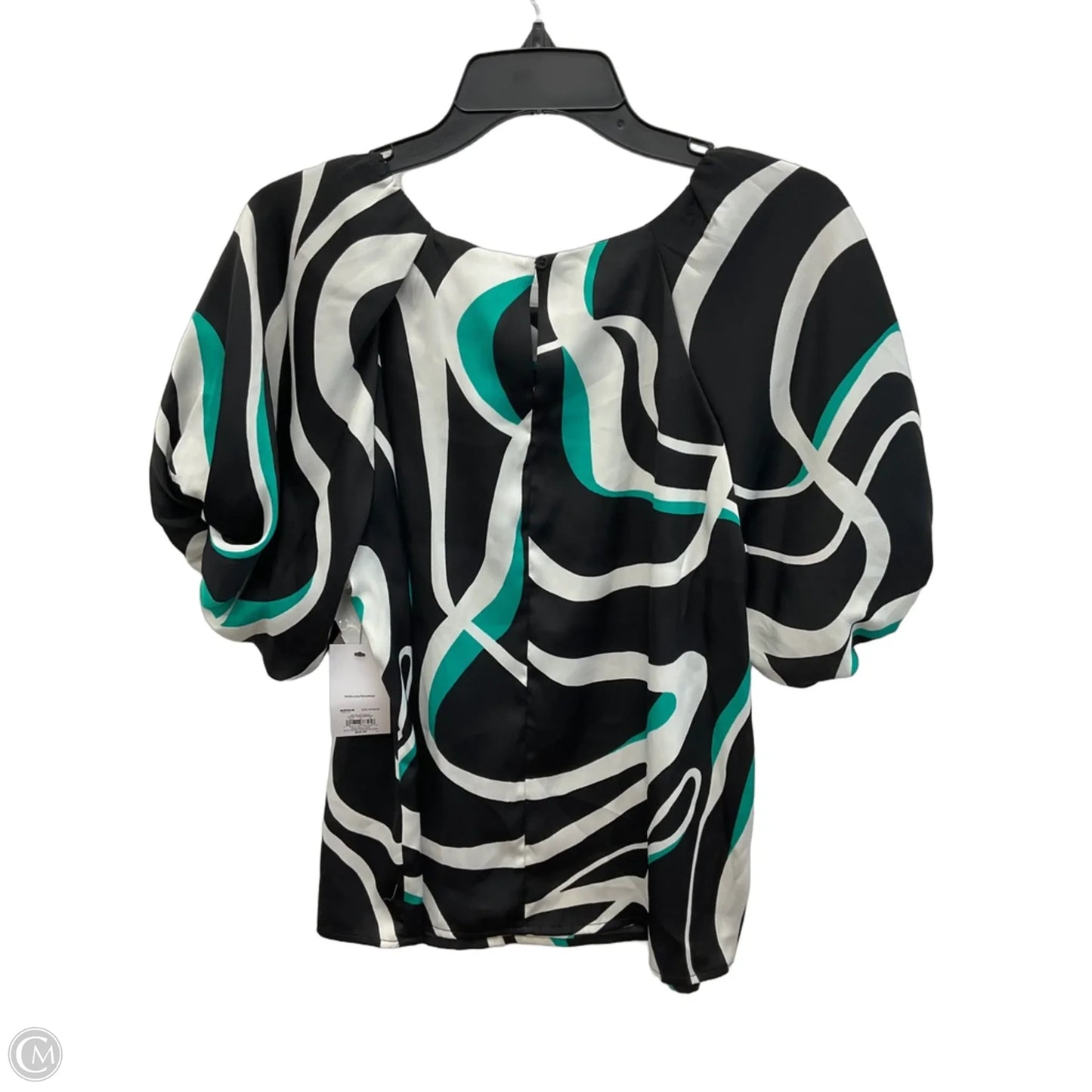 Top Short Sleeve By Nine West Apparel In Black & Green, Size: M