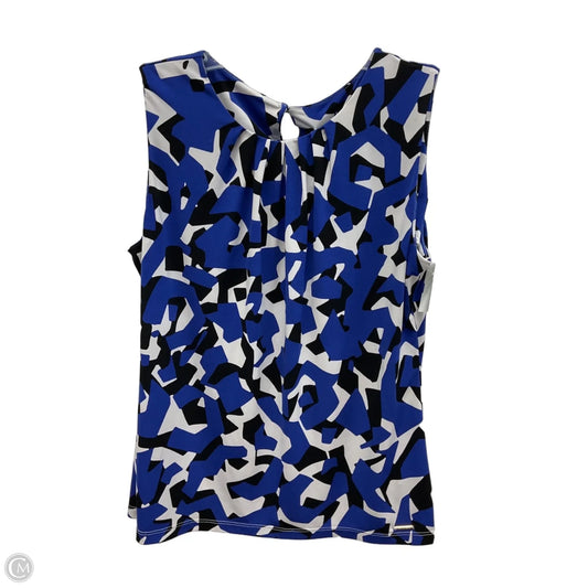 Top Sleeveless By Calvin Klein In Black & Blue, Size: L