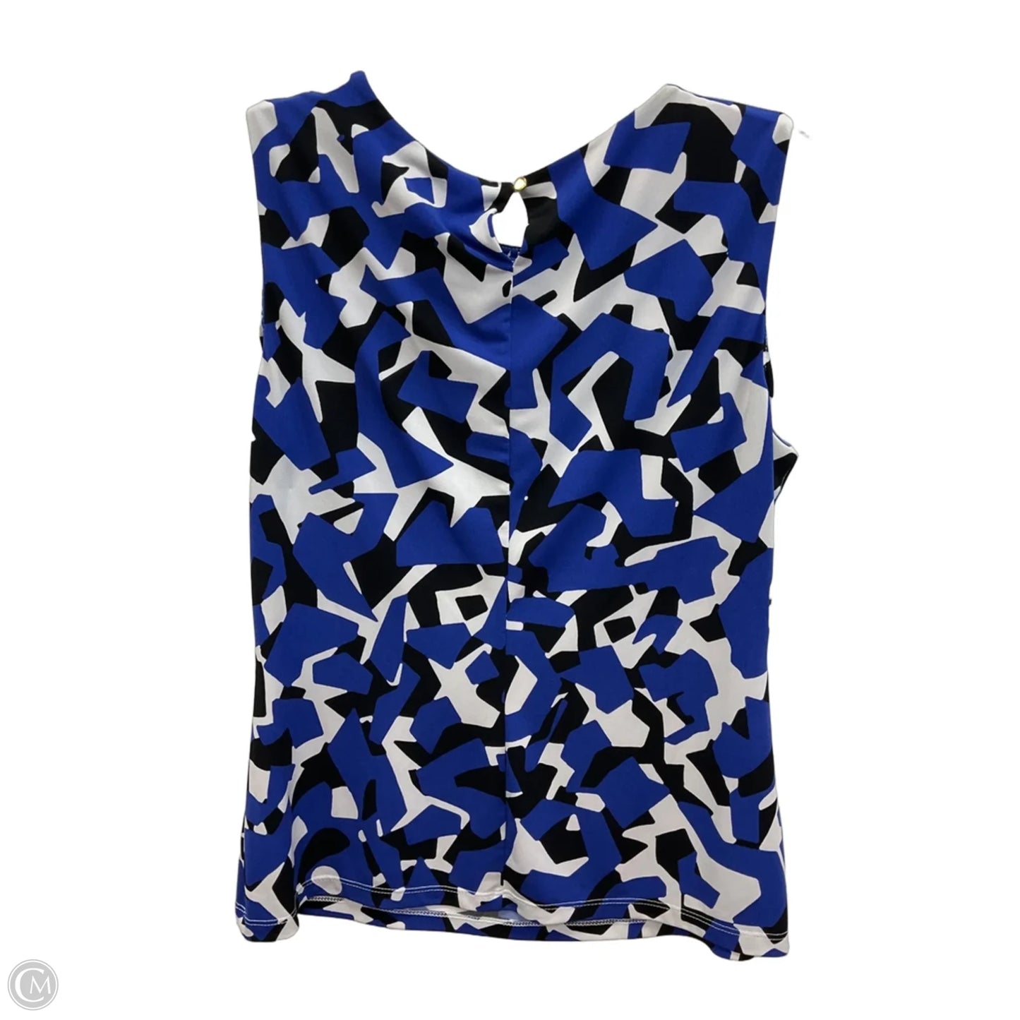 Top Sleeveless By Calvin Klein In Black & Blue, Size: L