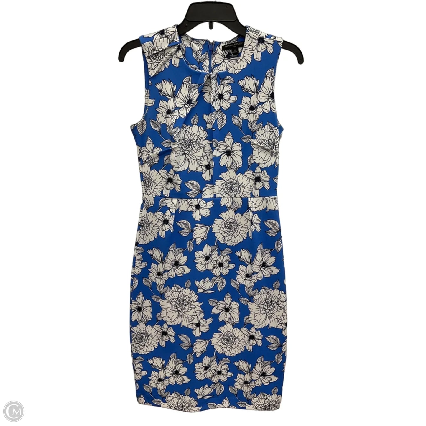 Dress Casual Midi By Banana Republic In Blue & White, Size: Xs