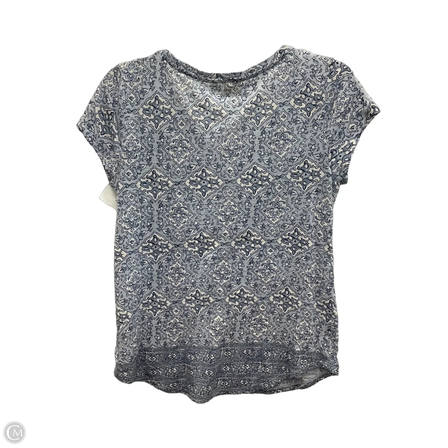 Top Short Sleeve By Lucky Brand In Blue & White, Size: S