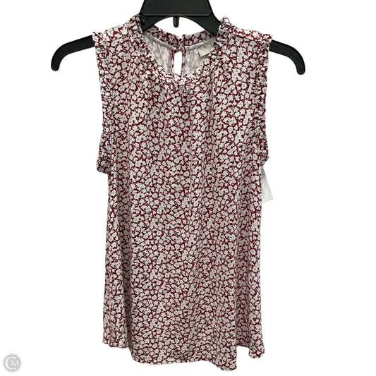 Top Sleeveless By Loft In Maroon, Size: Xsp