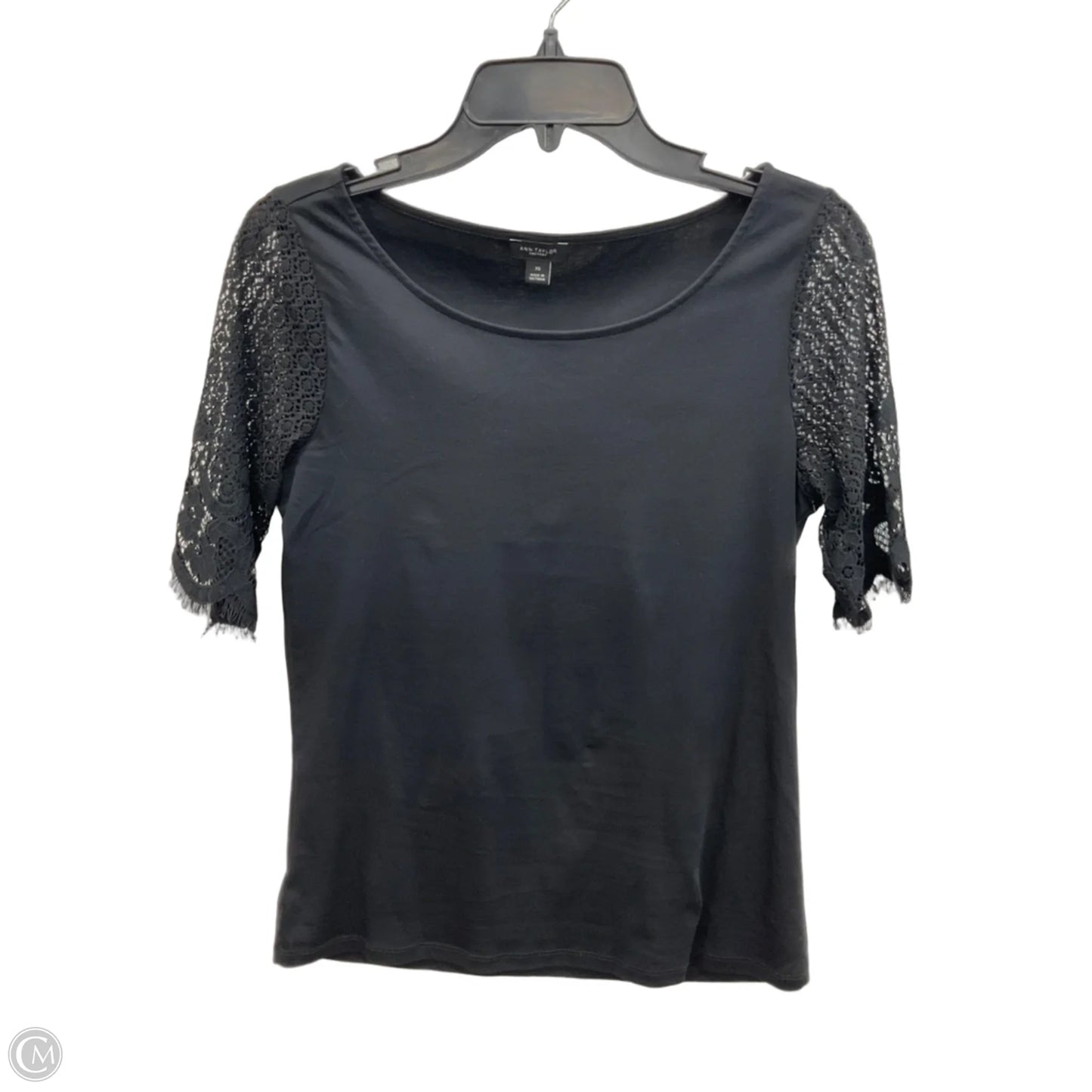 Top Short Sleeve By Ann Taylor In Black, Size: Xs