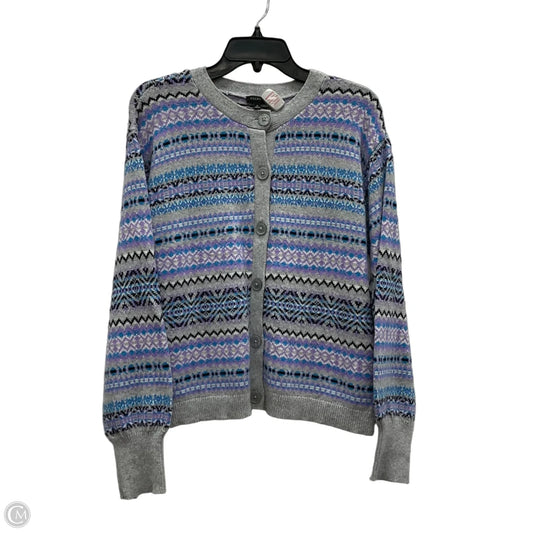 Sweater By Talbots In Grey & Purple, Size: M