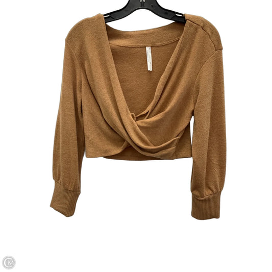 Top Long Sleeve By Anthropologie In Tan, Size: Xsp