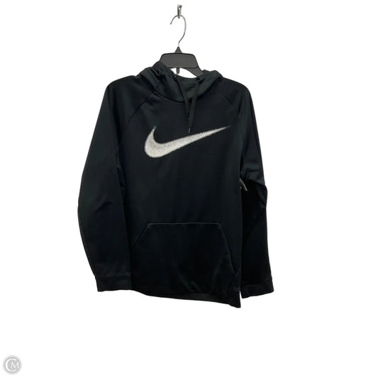 Athletic Sweatshirt Hoodie By Nike Apparel In Black & White, Size: L