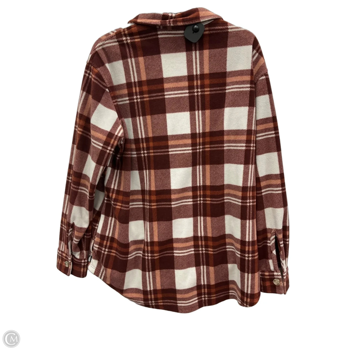 Jacket Shirt By Eddie Bauer In Plaid Pattern, Size: L