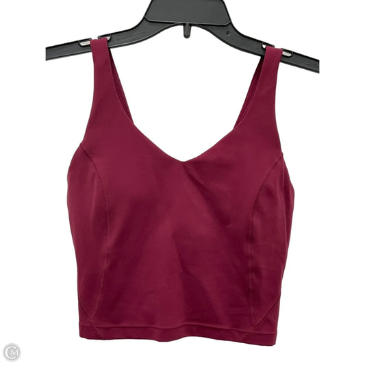 Athletic Bra By Lululemon In Maroon, Size: 4