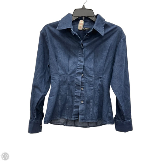 Top Long Sleeve By Banana Republic In Blue Denim, Size: Xs