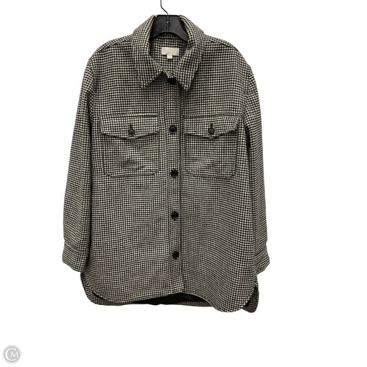 Jacket Shirt By Loft In Black & White, Size: Xl