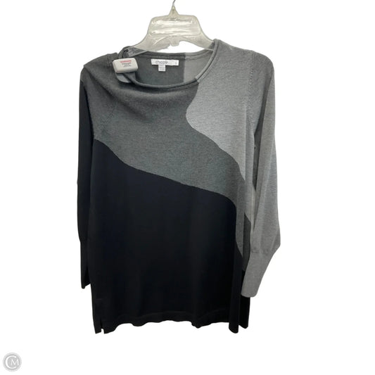 Top Long Sleeve By Chicos In Black & Grey, Size: M