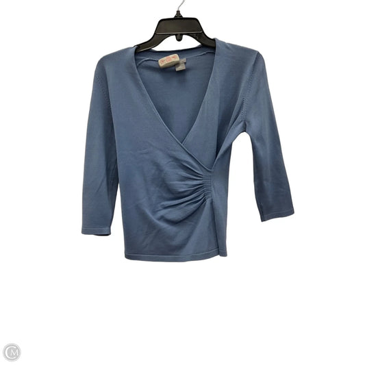 Top 3/4 Sleeve By Ann Taylor In Blue, Size: Sp