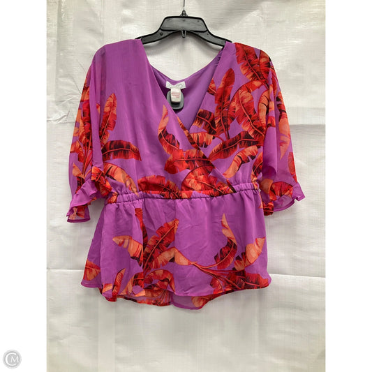 Top Short Sleeve By Sofia By Sofia Vergara In Purple, Size: L