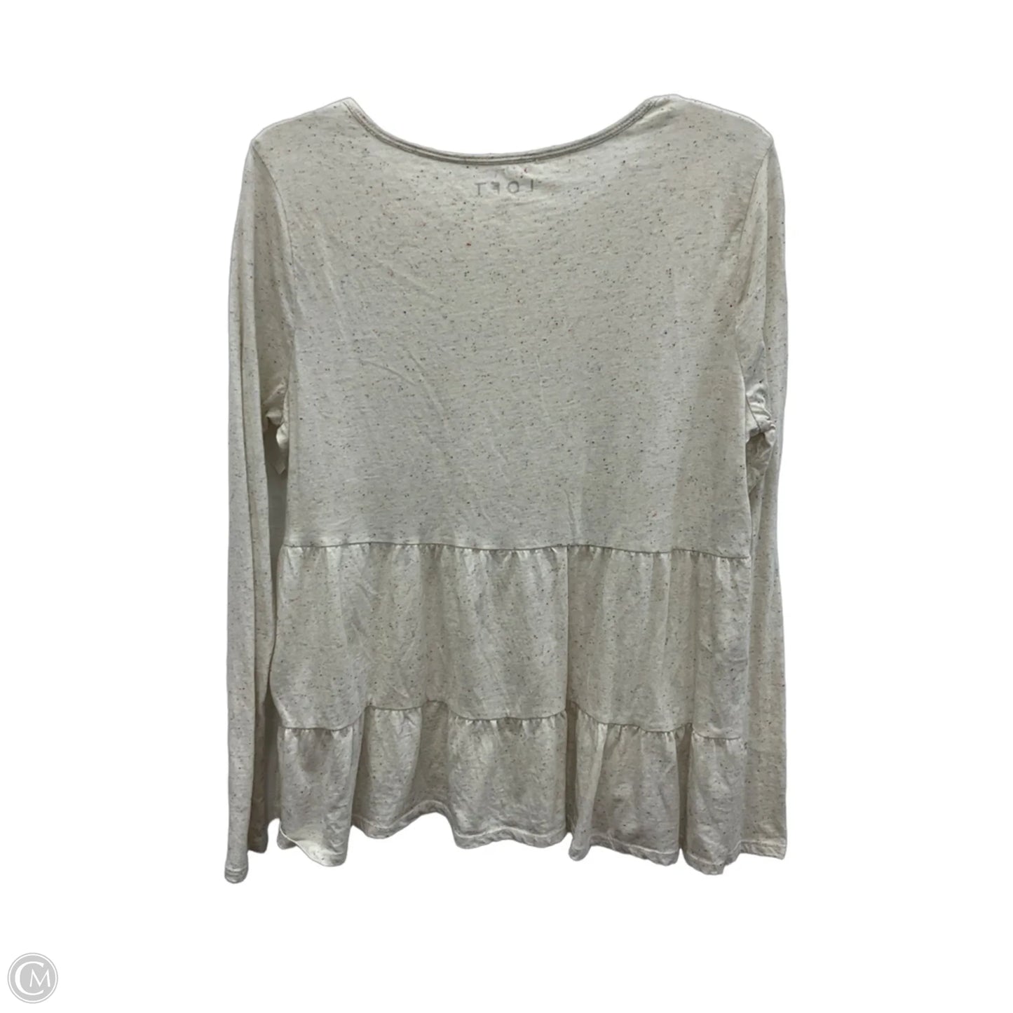 Top Long Sleeve Basic By Loft In Tan, Size: M