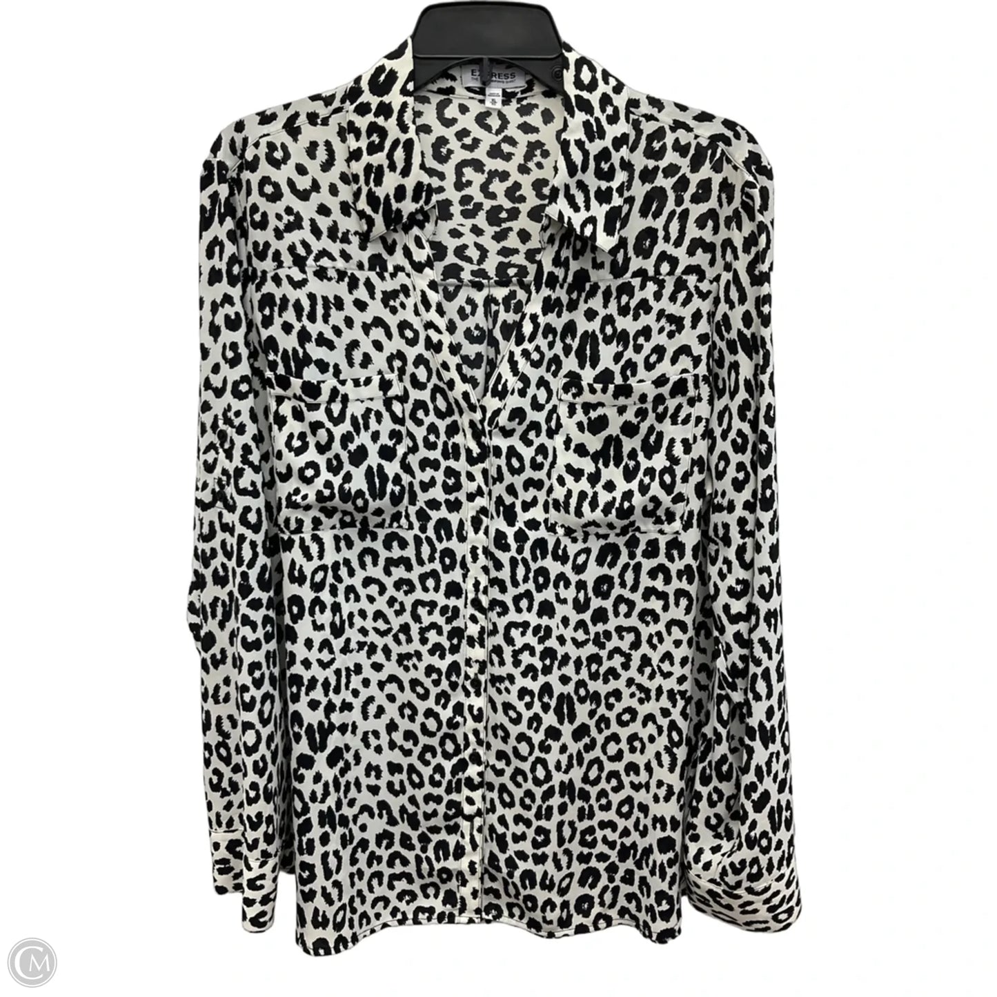 Blouse Long Sleeve By Express In Animal Print, Size: Xl