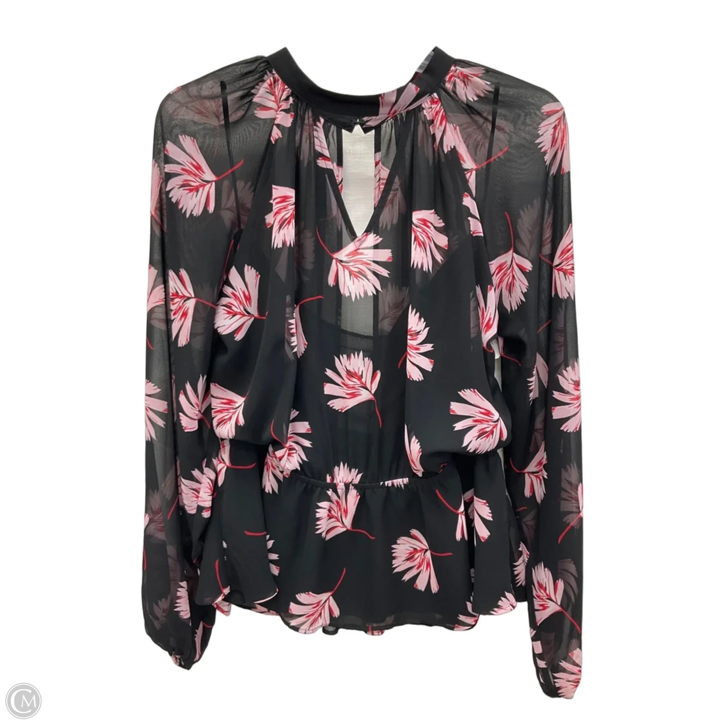 Top Long Sleeve By Express In Floral Print, Size: Xl