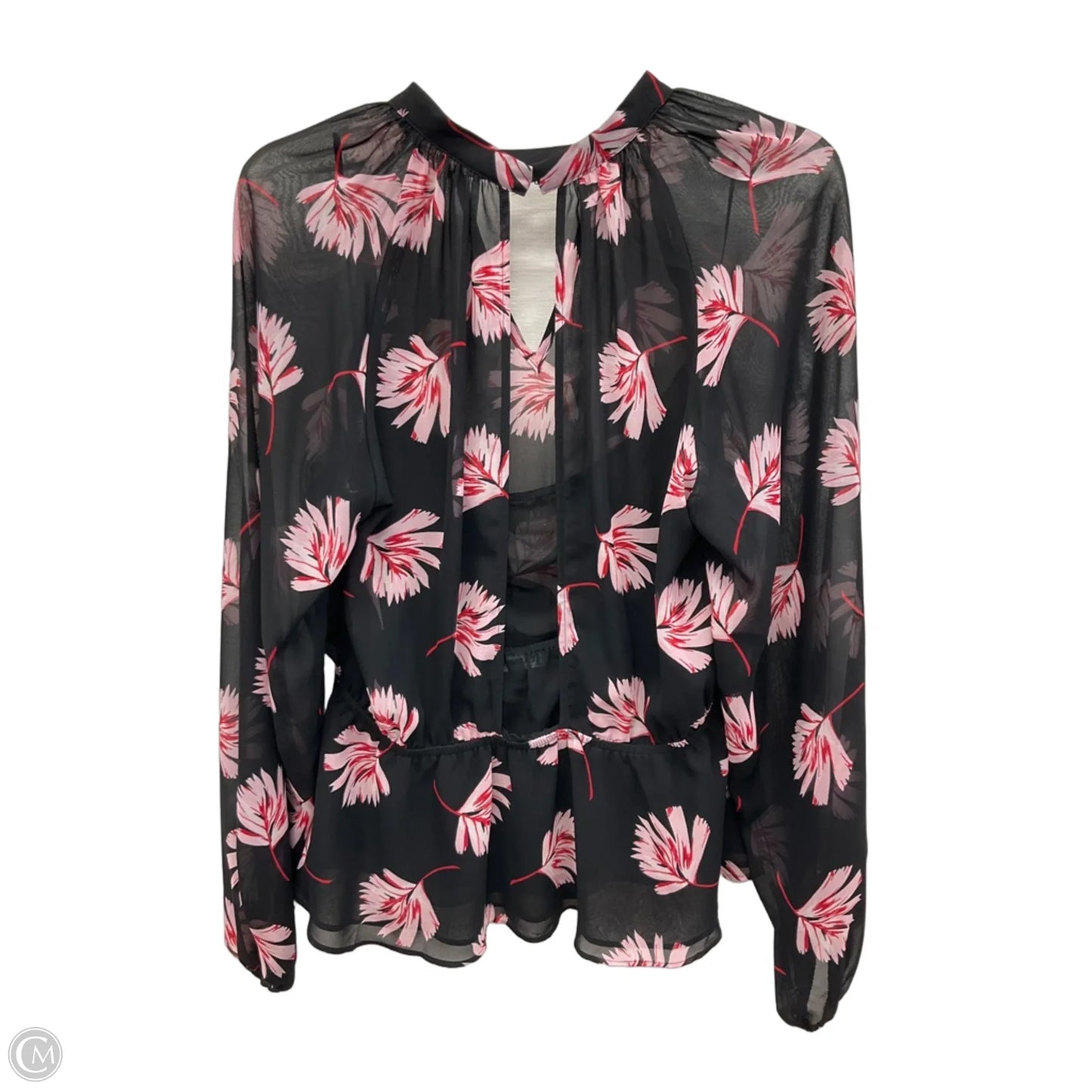 Top Long Sleeve By Express In Floral Print, Size: Xl