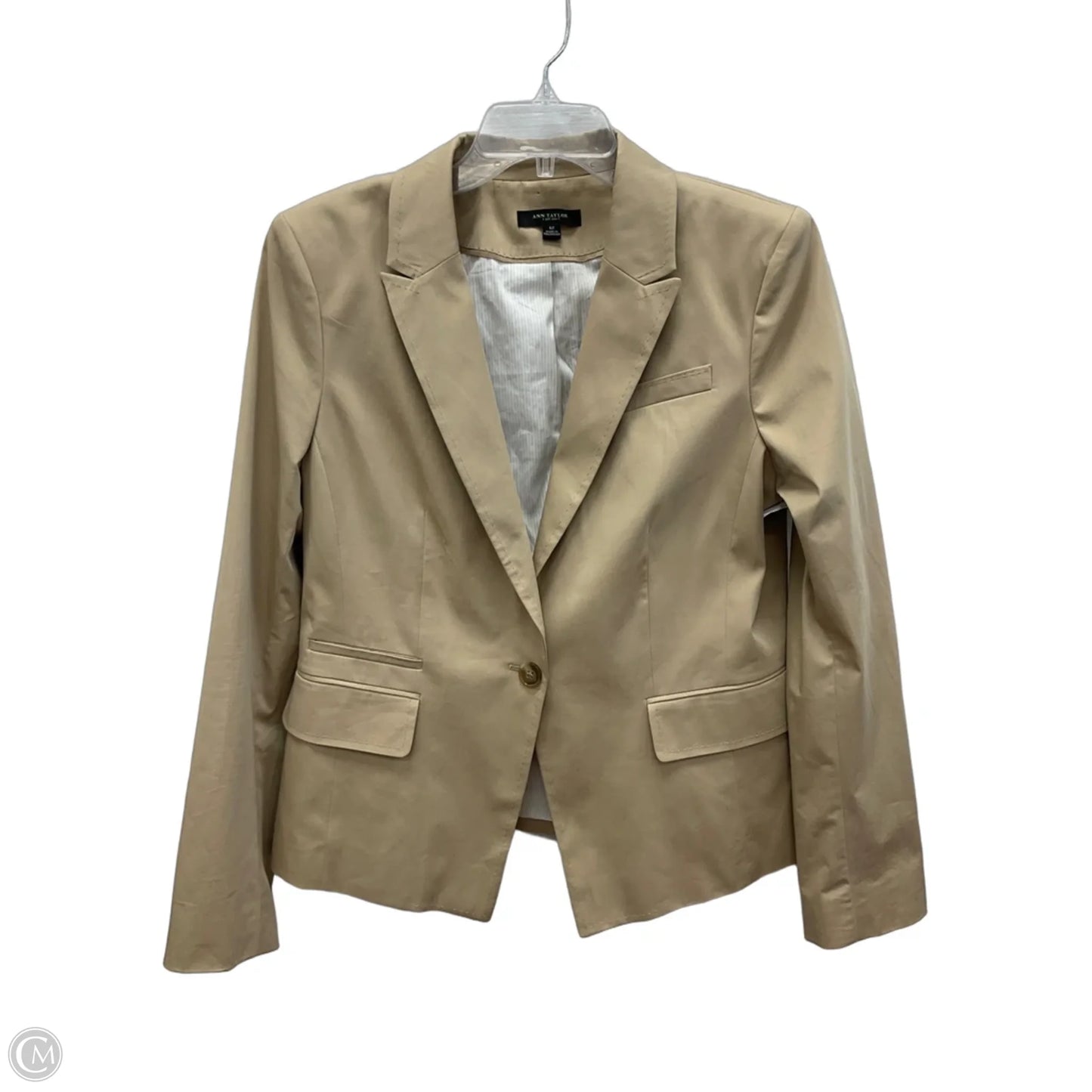 Blazer By Ann Taylor In Tan, Size: L