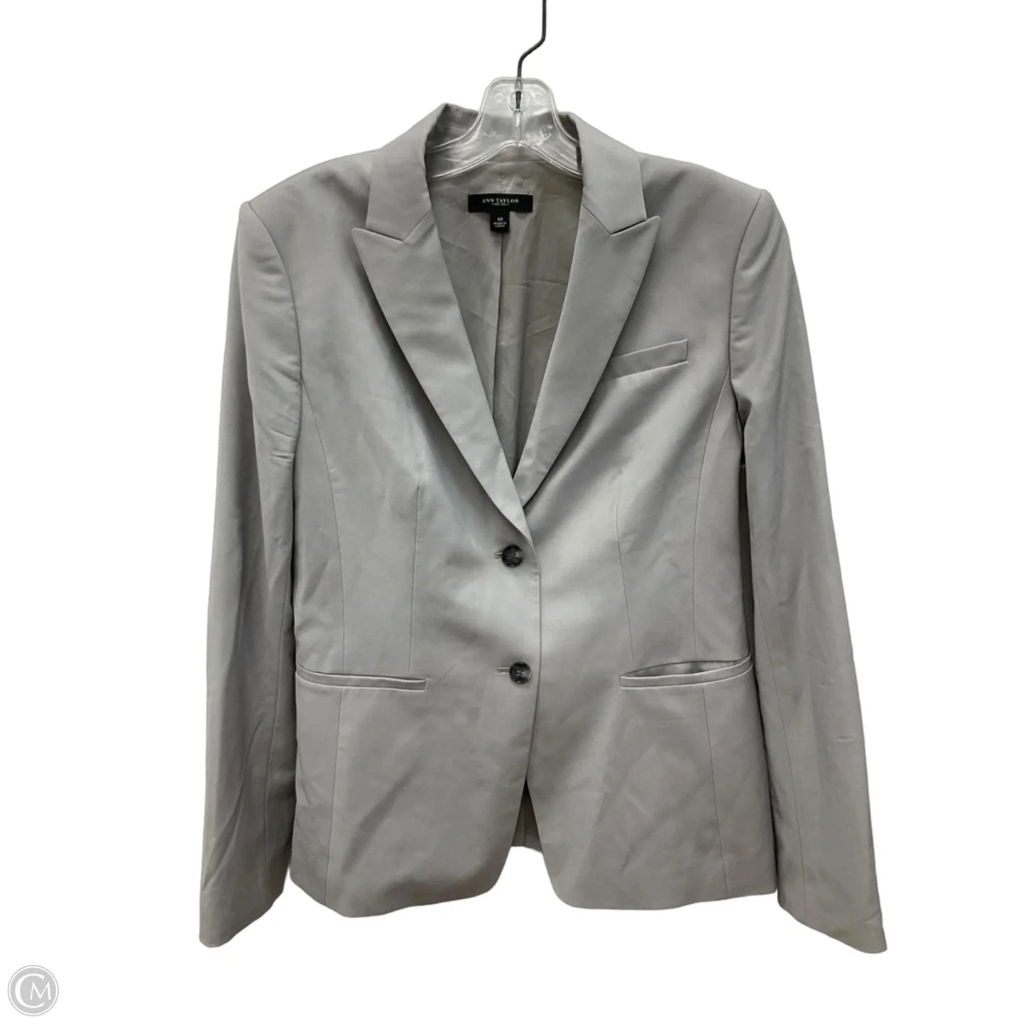 Blazer By Ann Taylor In Grey, Size: M