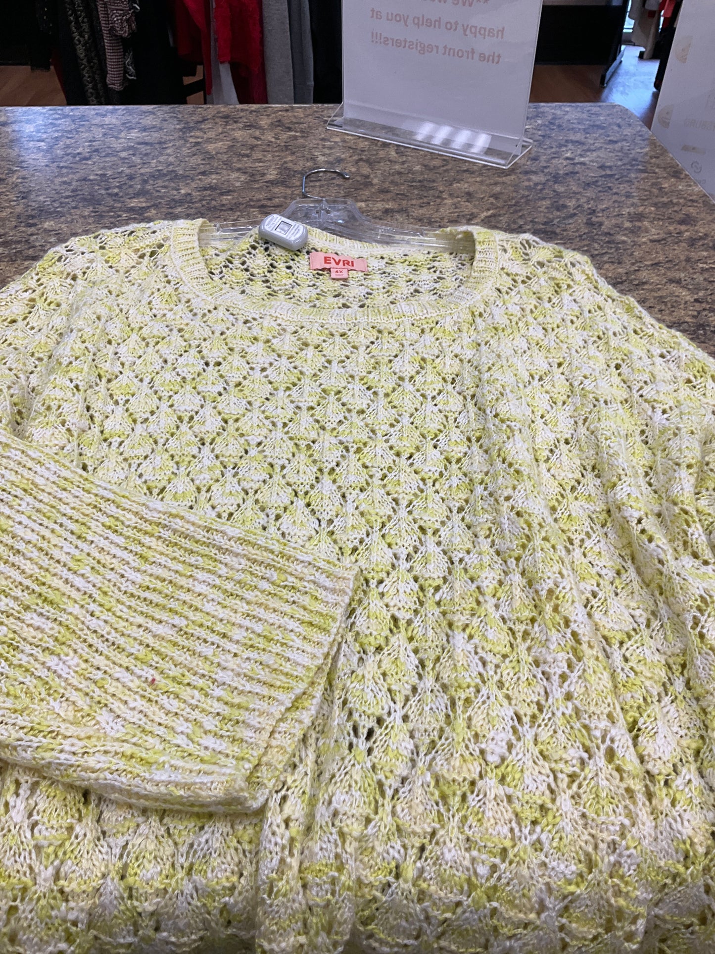 Sweater By Evri In Yellow, Size: 4x