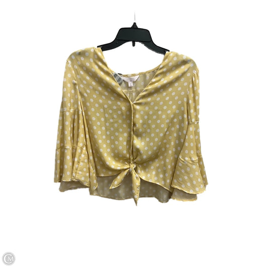 Top 3/4 Sleeve By Lc Lauren Conrad In Yellow, Size: M