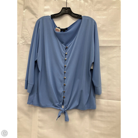 Top 3/4 Sleeve By Notations In Blue, Size: Xl