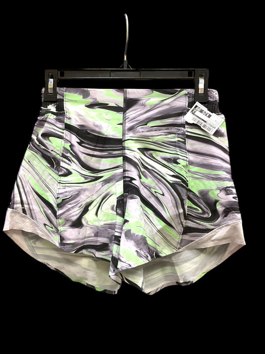 Athletic Shorts By Lululemon In Green & Grey, Size: 4