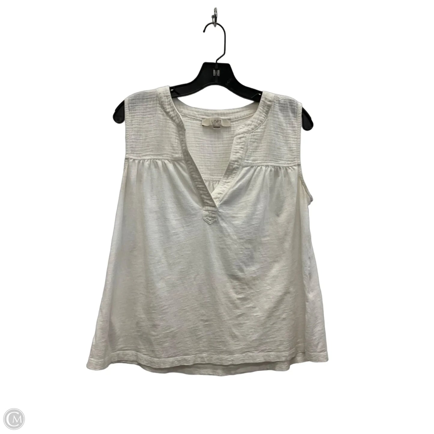 Top Sleeveless By Loft In White, Size: M