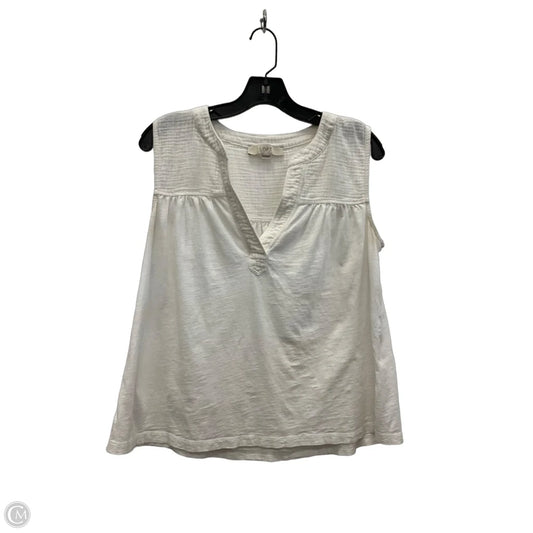 Top Sleeveless By Loft In White, Size: M