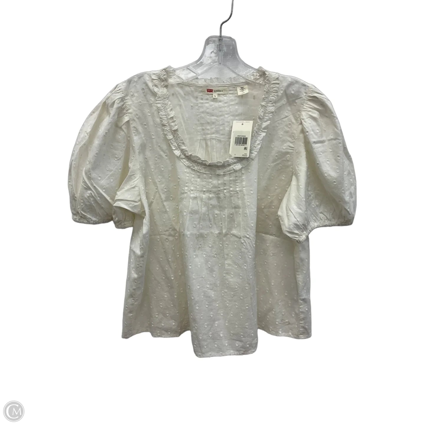 Top Short Sleeve By Levis In Cream, Size: L