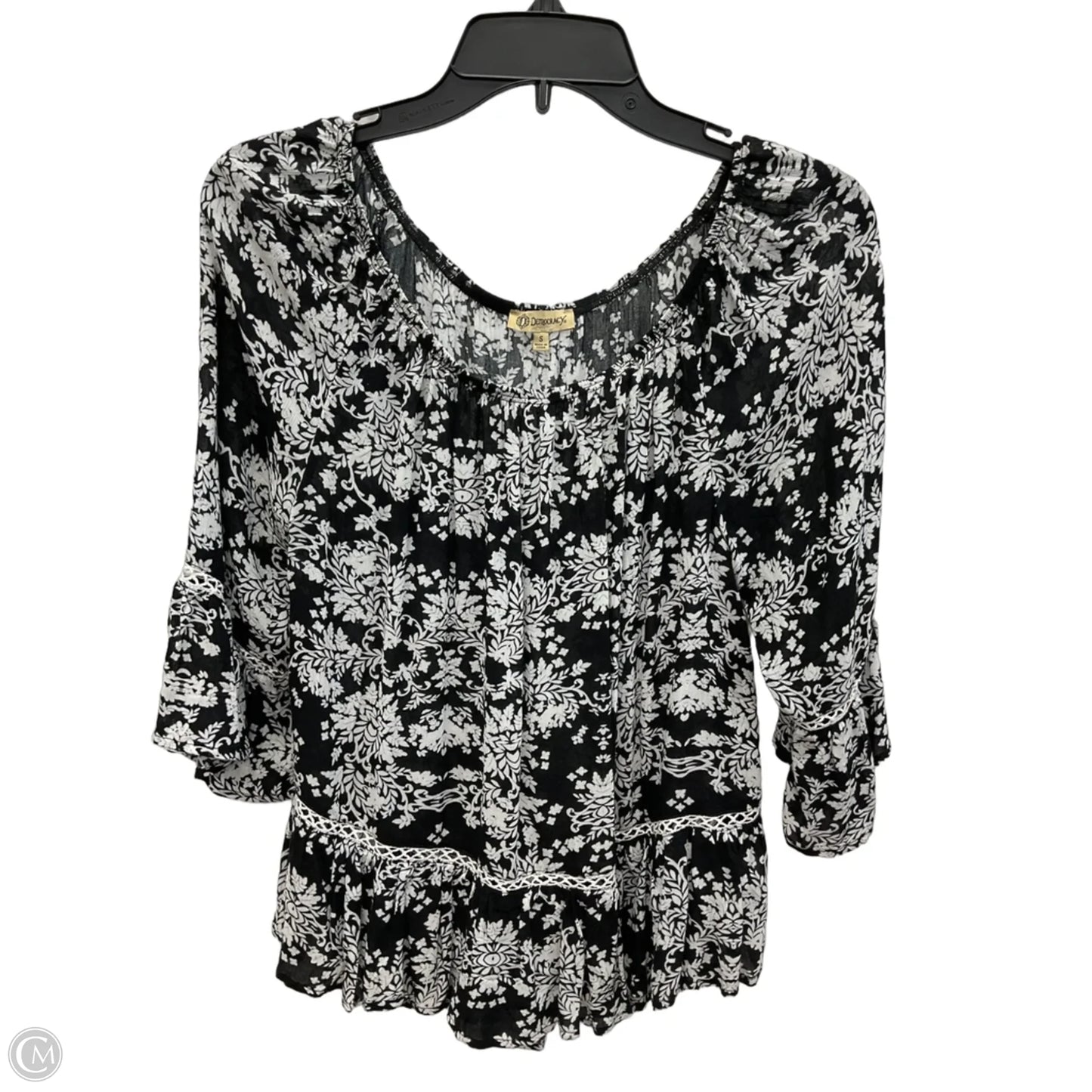 Top 3/4 Sleeve By Democracy In Black, Size: S